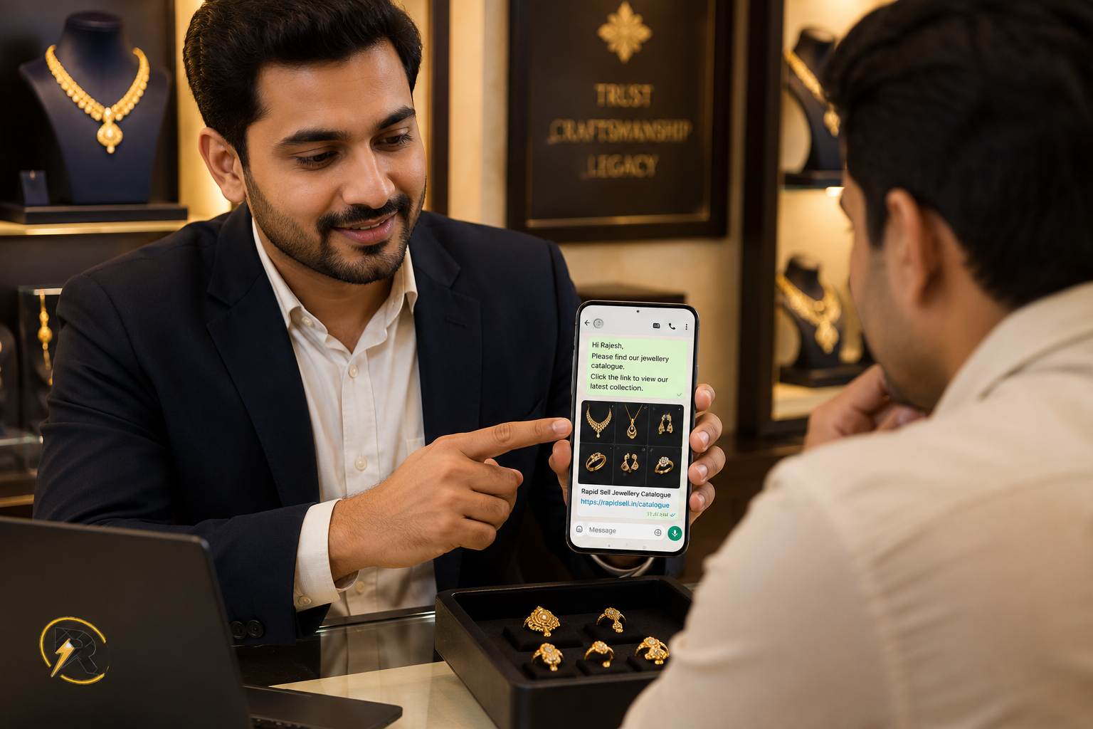 Sharing a jewellery catalogue over WhatsApp